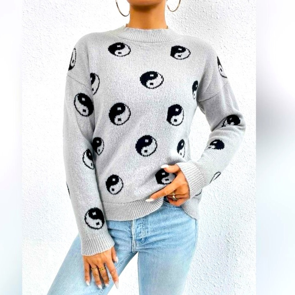 No Boundaries Yin Yang Oversized Sweater